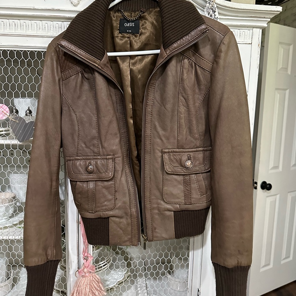 Bomber leather jacket